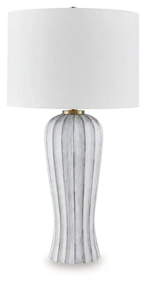 Lanwell - Poly Table Lamp - Antique Gray - Best Buy Furniture