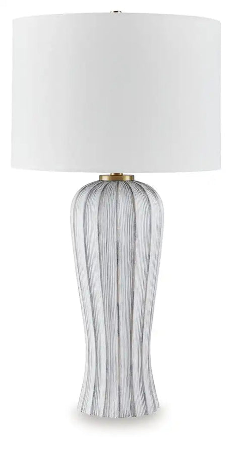 Lanwell - Poly Table Lamp - Antique Gray - Best Buy Furniture