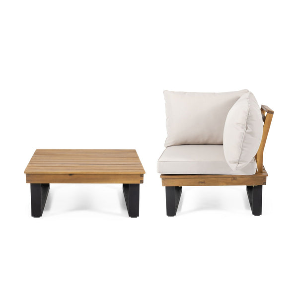 Sebastian - Corner Chair, Coffee Table - Beige - Best Buy Furniture
