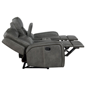 Forrest - Motion Reclining Loveseat With Console - Gray