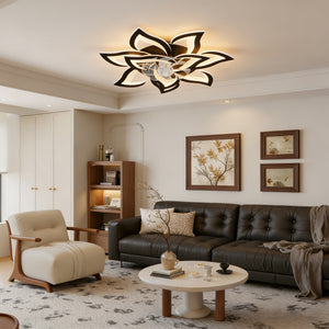 Modern Ceiling Fan with Lights Remote Control, 10 PCS Blades, 32"