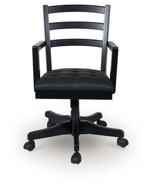 Wildenauer - Home Office Swivel Desk Chair - Brown / Black - Best Buy Furniture