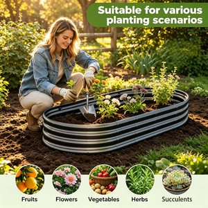 Galvanized Raised Garden Bed 8x4x1ft