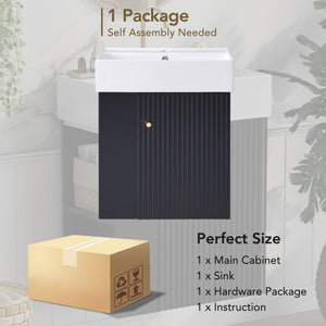 Modern Floating Bathroom Vanity With Ceramic Basin Perfect For Small Bathrooms