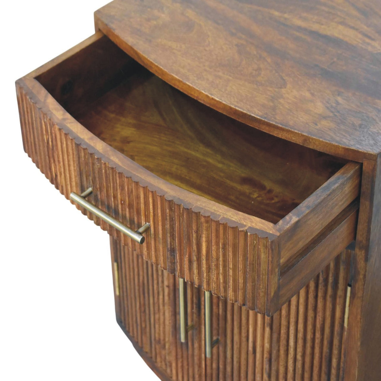 Solid Wood Milan Fluted Bedside Cabinet