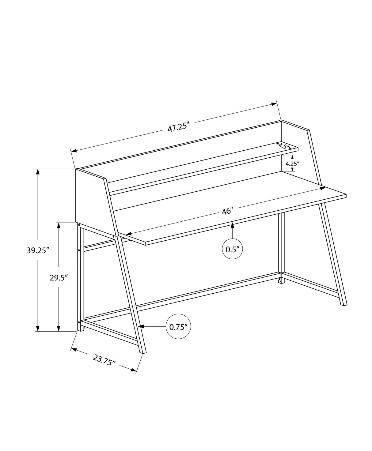 Computer Desk For Home Office, Laptop, Storage Shelves, Marble Look Contemporary & Modern - Best Buy Furniture
