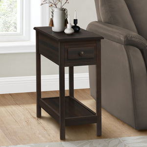 Accent End Table, 2 Tier, Storage Drawer, Transitional - Walnut