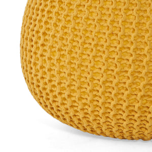 Bordeaux - Knitted Round Pouf, Versatile Ottoman And Floor Cushion