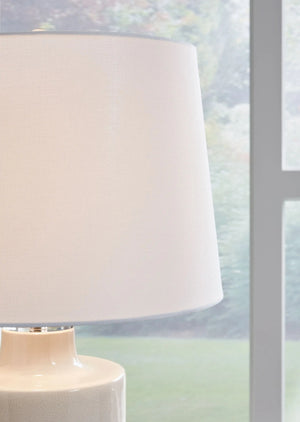 Cylener - Ceramic Table Lamp - Off White - Best Buy Furniture