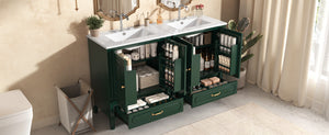 60" Bathroom Vanity with Double Sink Combo Set