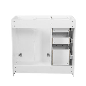 Retro Style Bathroom Vanity, 3 Drawers & Soft Closing Doors