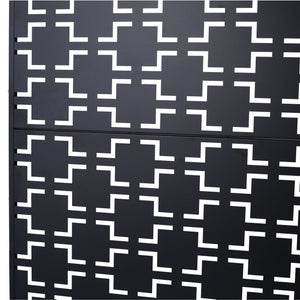 Outdoor / Indoor Privacy Screen Metal Privacy Screen, Freestanding Decorative Privacy Screen For Deck Balcony Patio - Black