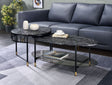 Silas - Engineered Stone Top Nesting Table - Black - Best Buy Furniture