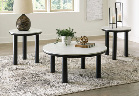 Xandrum - Occasional Table Set (Set of 3) - Black / White - Best Buy Furniture