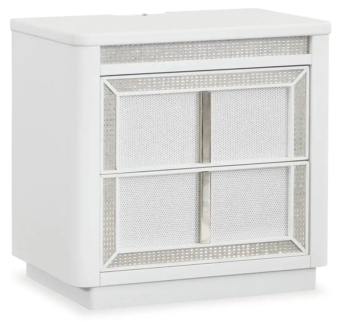Chalanna - Two Drawer Night Stand - White - Best Buy Furniture