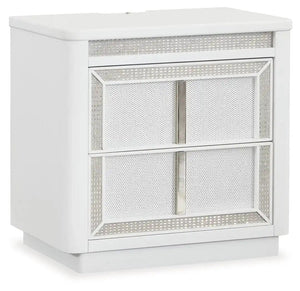 Chalanna - Two Drawer Night Stand - White - Best Buy Furniture