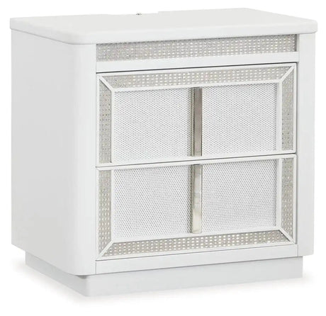 Chalanna - Two Drawer Night Stand - White - Best Buy Furniture