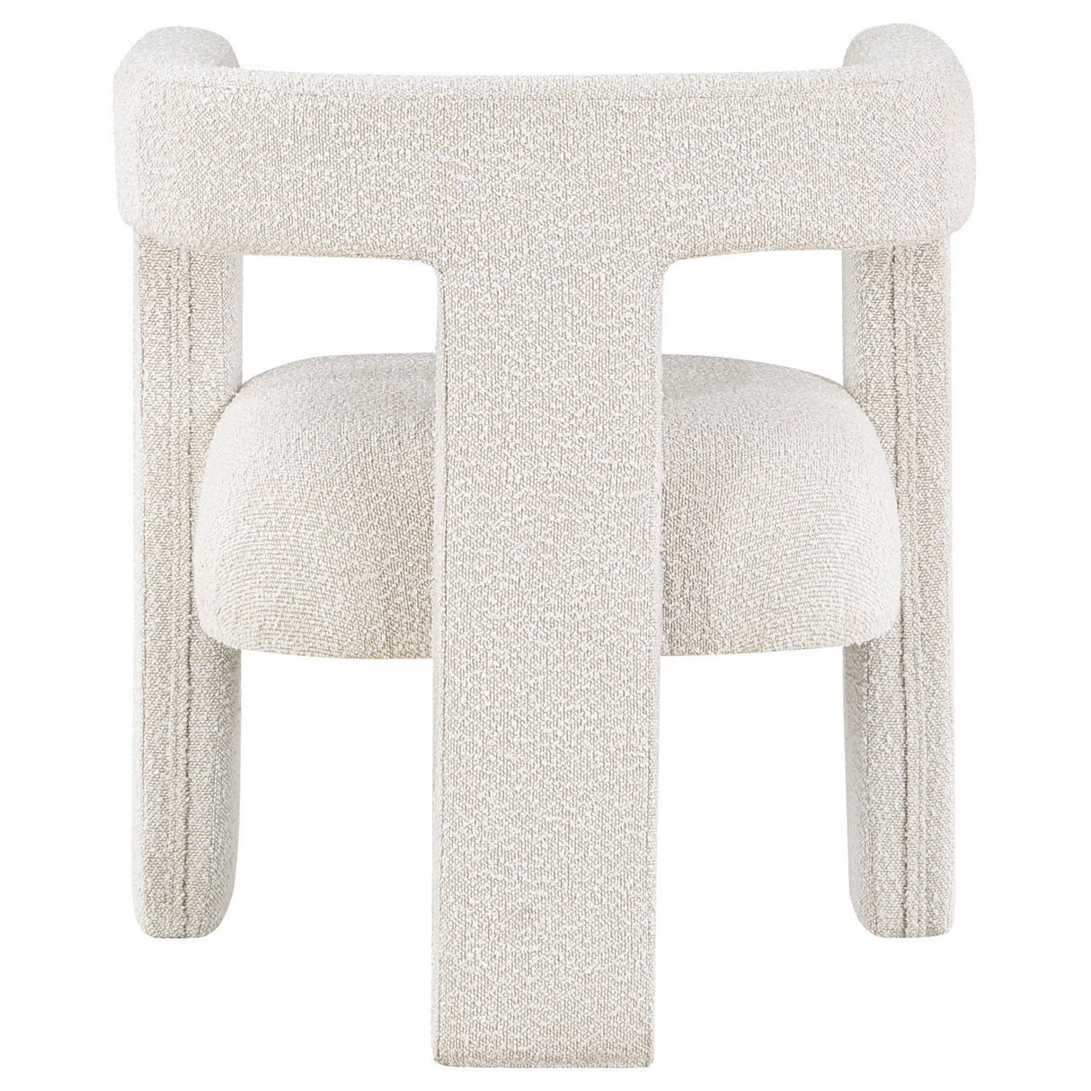 Verda - Upholstered Accent Side Chair In Soft With Rounded Open Back And 3 Leg Base - White