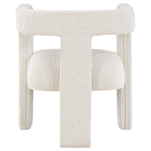 Verda - Upholstered Accent Side Chair In Soft With Rounded Open Back And 3 Leg Base - White