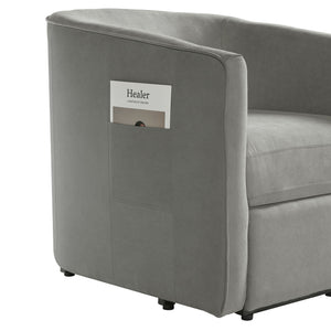 Power Lift Recliner Barrel Shape Reclining Chair With Footrest And Side Pocket