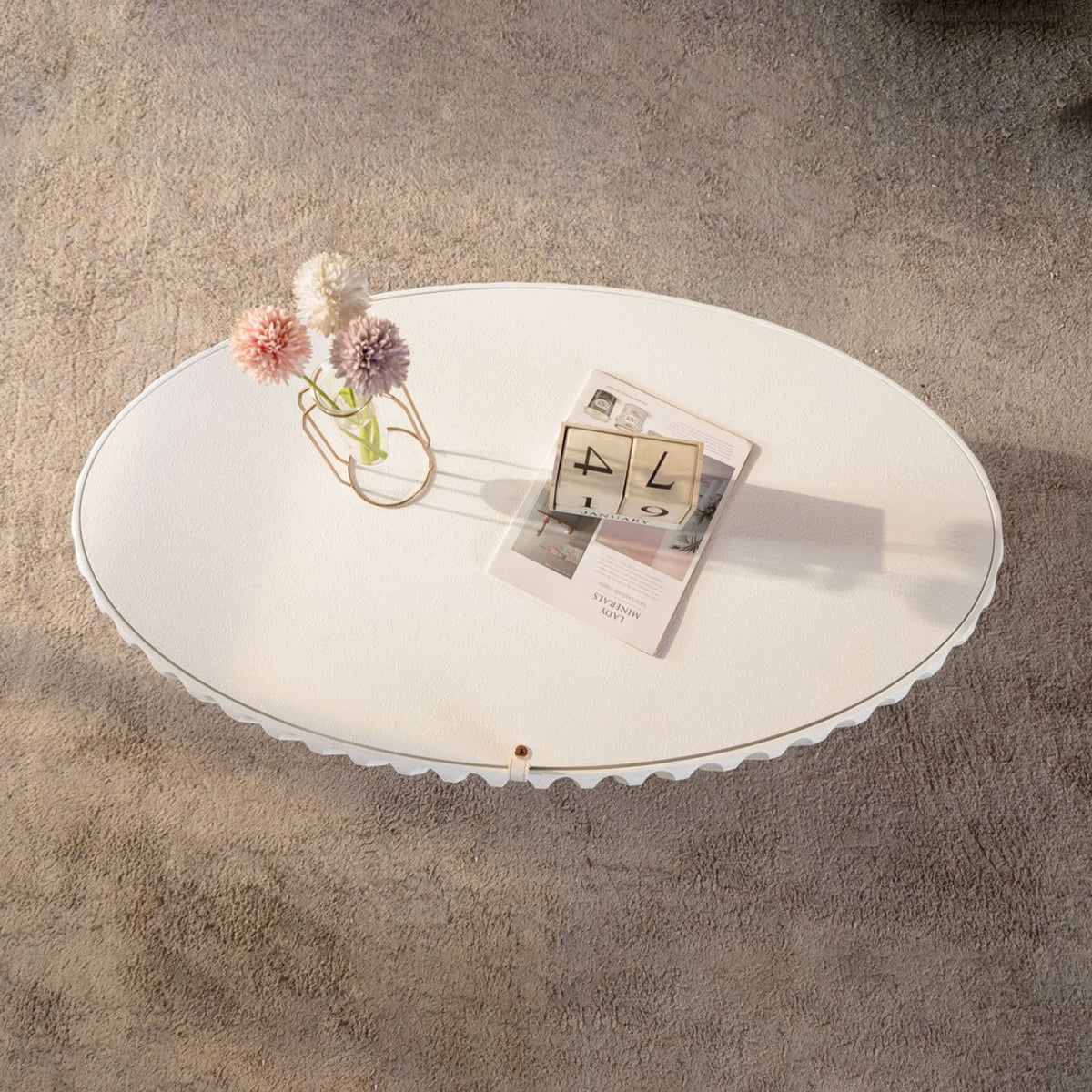 Fluted Storage Table with Lift-Off Lid