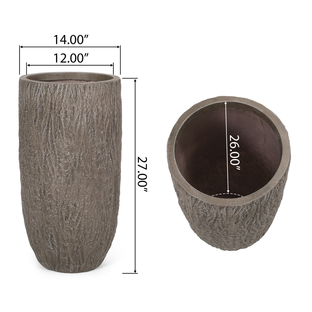 Magnesium Oxide Planter For Outdoor Use - Natural Wood - Best Buy Furniture