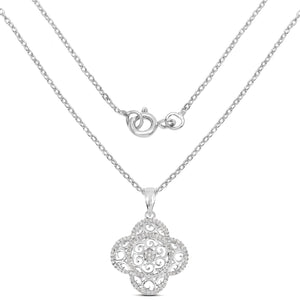 0.57 Carat Genuine White Diamond .925 Sterling Silver Pendant