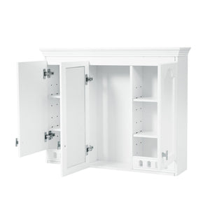 Wall Mount Mirror Cabinet With Adjustable Shelves, Soft Closing Hinges