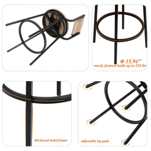 Bar Stools Swivel Counter Chairs With Metal Frame Hand Woven Paper Rope Dining Barstools For Kitchen Counter (Set of 2)