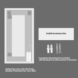 LED Bathroom Vanity Wall Mirror With Straight Edge Design, Frosted Glass Finish, Anti Fog, Dimmable 3 Color Lighting - Silver