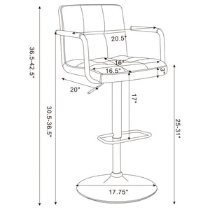 Letitia - Adjustable Height Bar Stool - White