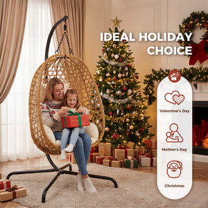 Egg Chair with Stand, Patio Wicker Hanging Chair, Hammock Swing Chair