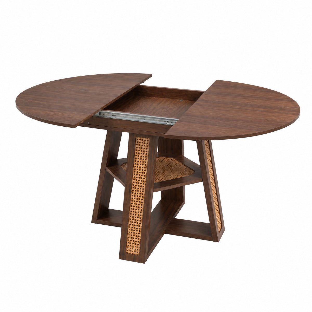 43.3"-59.05" Extendable Round Dining Table for 4-6