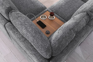 Celine - Fabric Corner Sectional Sofa With Right-Facing Chaise, Cupholders, And Charging Ports