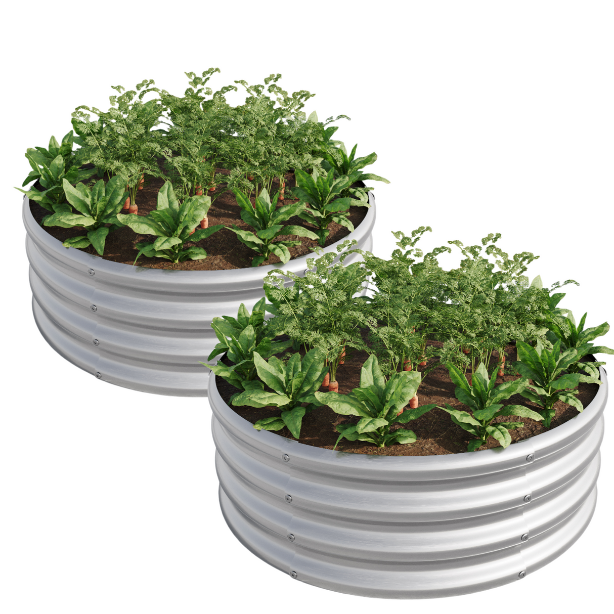 2PCS Tall Round Metal Raised Garden Beds