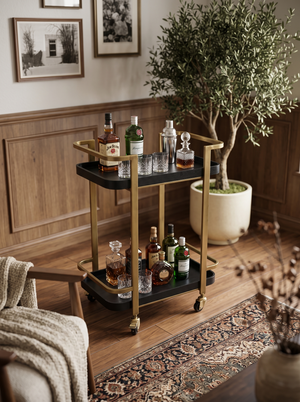 23.8" x 15.2" Metal Bar Cart