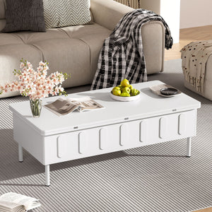 Lift Top Coffee Table with 2 Drawers and Hidden Storage Compartment for Living Room