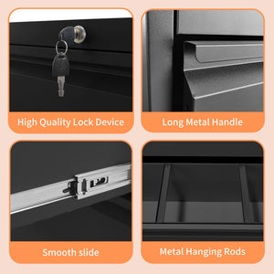 Lateral File Cabinet, Heavy Duty Filing Holds Letter/Legal/A4 Files