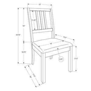 Dining Chair, Side, Upholstered For Dining Room, Transitional (Set of 2) - Brown