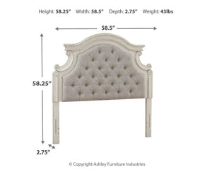 Realyn - Full UPH Panel Headboard - Chipped White - Best Buy Furniture