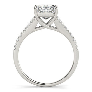 14k White Gold Princess Cut Split Shank Diamond Engagement Ring (1 1/8 cttw)