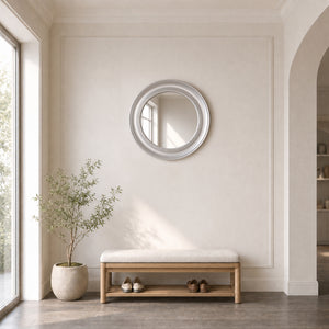 Vintage Round Wall Mirror, Brushed
