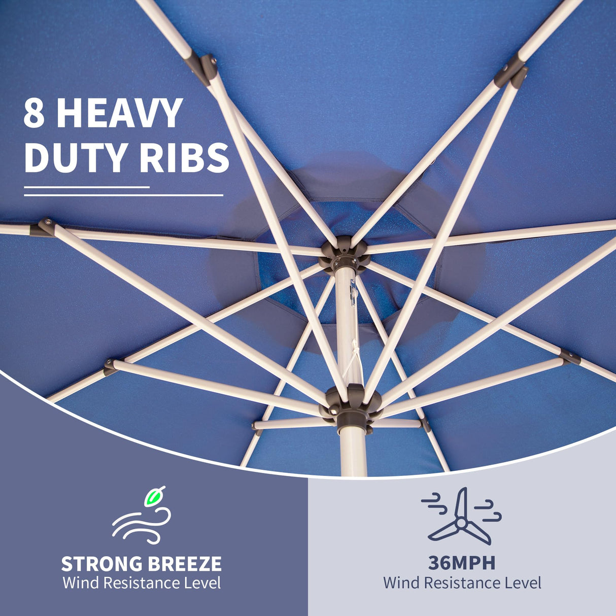 10FT Patio Umbrella - Navy Blue