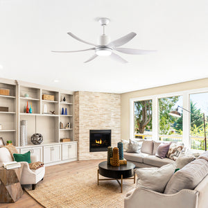 6 PCS ABS Blades 56" Ceiling Fan With Light Kit