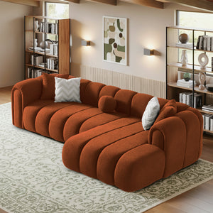 Beatrice Modern Tufted Sectional - Burnt