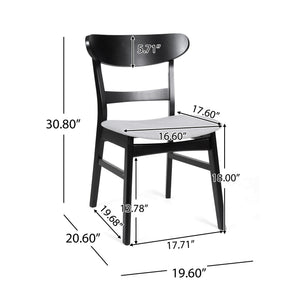Mid Century Dining Chairs With Cushioned Seats And Wood Frame (Set of 2)