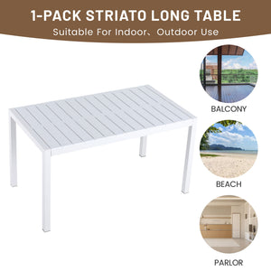 4 Piece Set Of Modern Color Block Designed Single Chairs With Long Table
