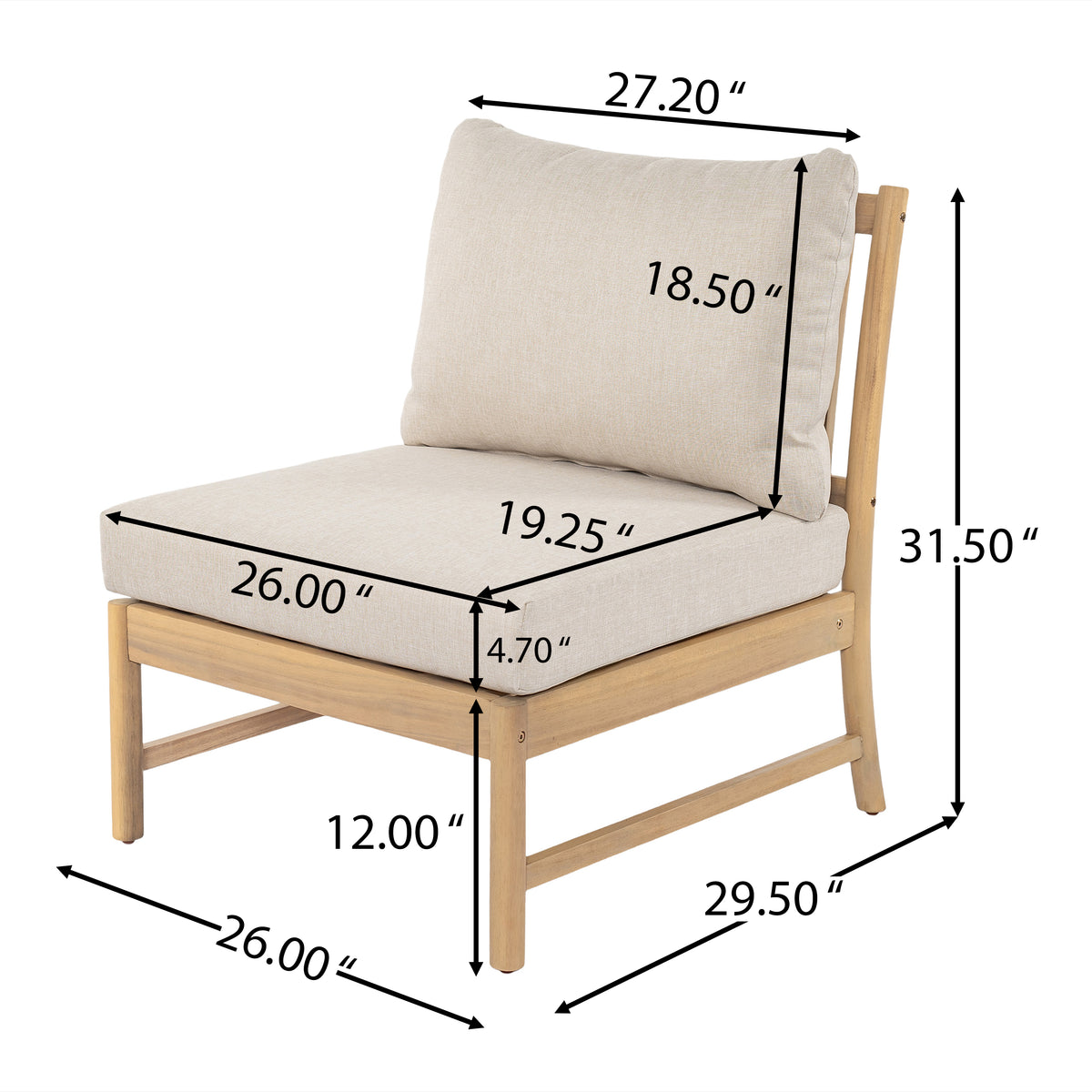 Casper Outdoor Armless Chair