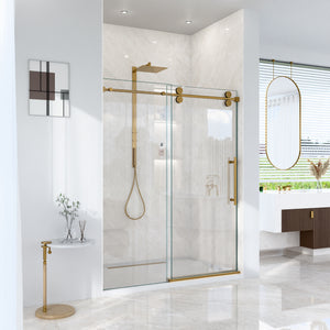 56"-60"W x 72"H Frameless Single Sliding Shower Door