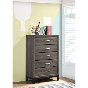Gregory - 5 Drawer Chest - Smoke Gray